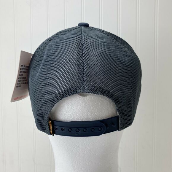 CAT Diesel Blue & Gray Trucker Mesh Snapback Hat Vinyl HVY DTY Logo Heavy Duty - Picture 4 of 7